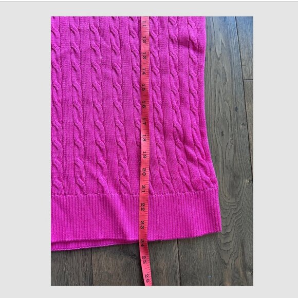 Fairway & Greene New Perry Pink Cable Knit Golf Sweater Size M V-Neck NWT - Picture 4 of 6